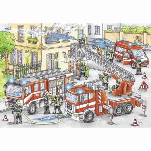 پازل 2*1 24 قطعه Ravensburger طرح عملیات پلیسی و آتشنشانی کد 07814