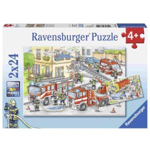 پازل 2*1 24 قطعه Ravensburger طرح عملیات پلیسی و آتشنشانی کد 07814