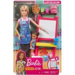 عروسک باربی مدل معلم نقاشی و کودک کد GJM29 Barbie