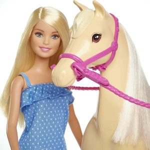 عروسک باربی مدل پرنسس سوارکار و اسب کد FXH13 Barbie