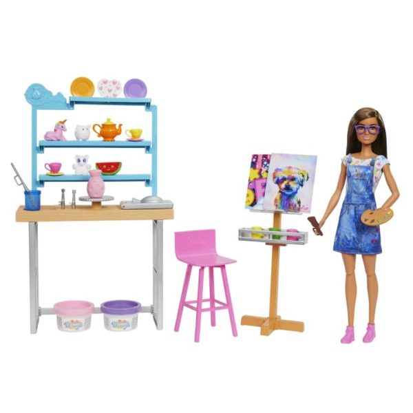 عروسک باربی مدل کارگاه هنری کد HCM85 Barbie