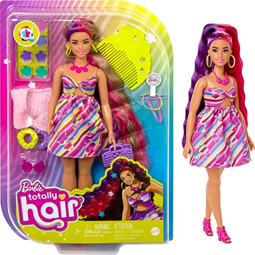 عروسک باربی مدل مو رنگی کد hcm89