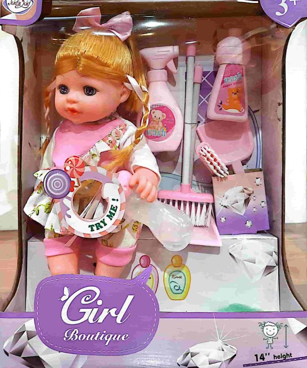عروسک دخترانه به همراه وسایل نظافتی کد 171406