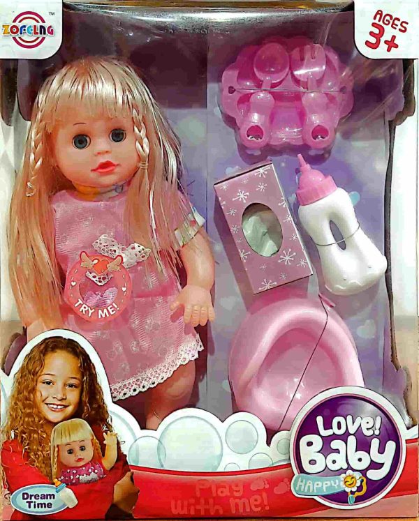 عروسک دخترانه به همراه وسایل بیبی بورن کد F002
