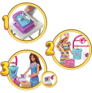 عروسک باربی فروشنده و ست بازی بوتیک کد HKT78