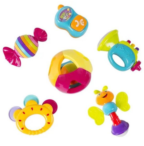 جغجغه دندانگیر رنگارنگ 6 عددی هولی تویز Hola Toys کد 939A